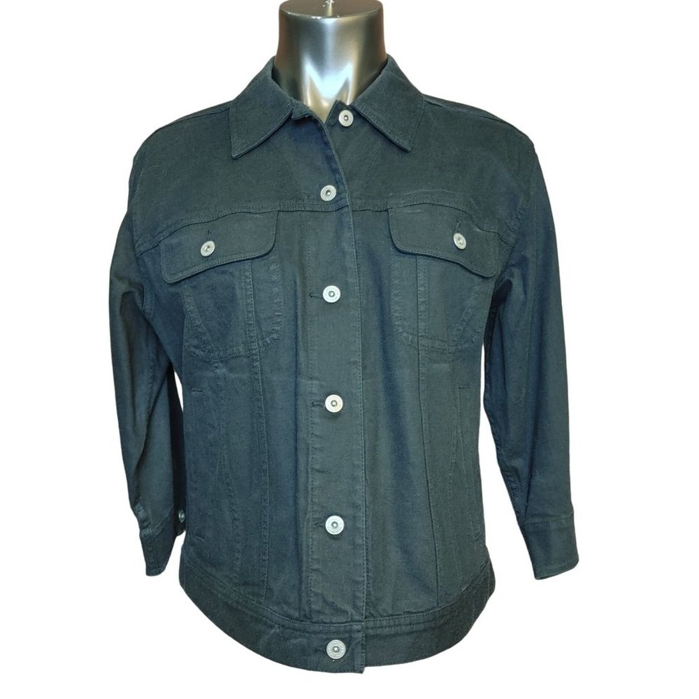 Vintage LIZ CLAIBORNE Lizwear Womens L Midweight Denim Jacket Buttons Pockets